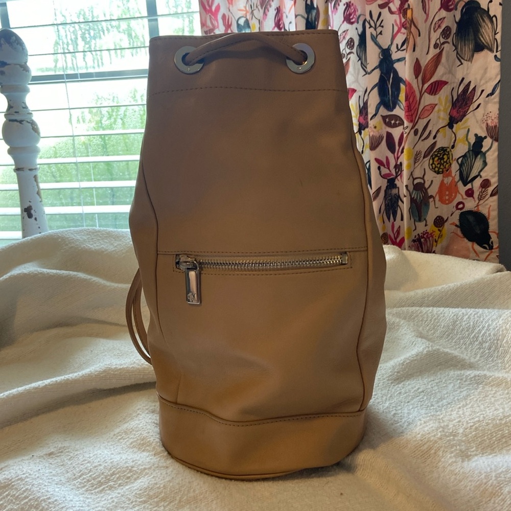 All leather Calvin Klein natural bag